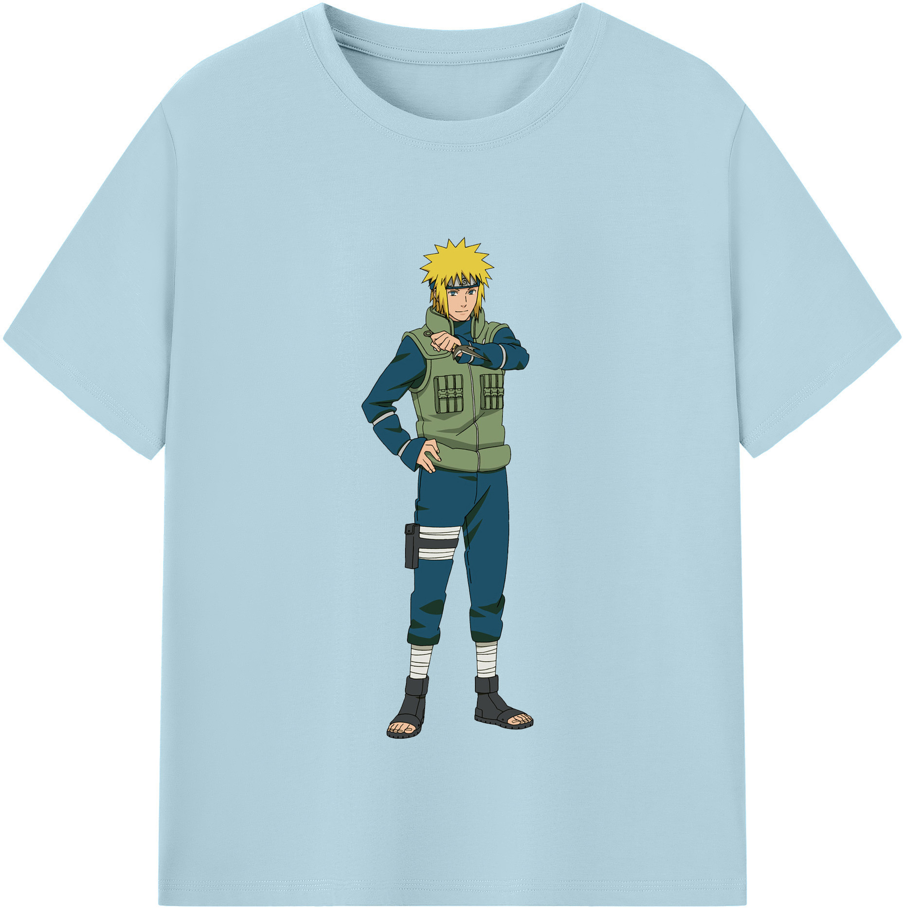 （画像用） NARUTO -ナルト- 波風 ミナト Namikaze Minato 綿100％半袖Tシャツ（フロントプリント）